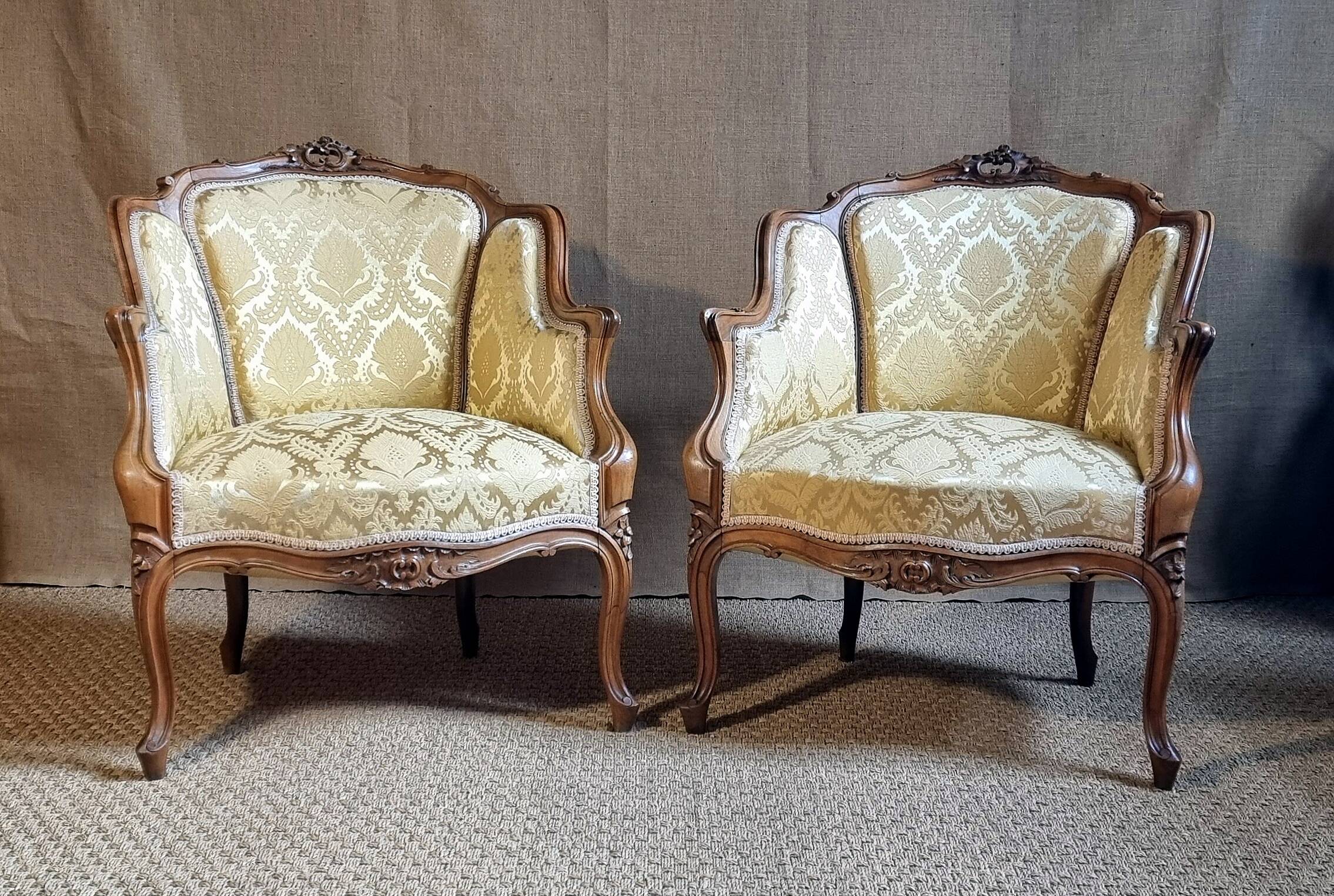 Pair of Louis XV style armchairs