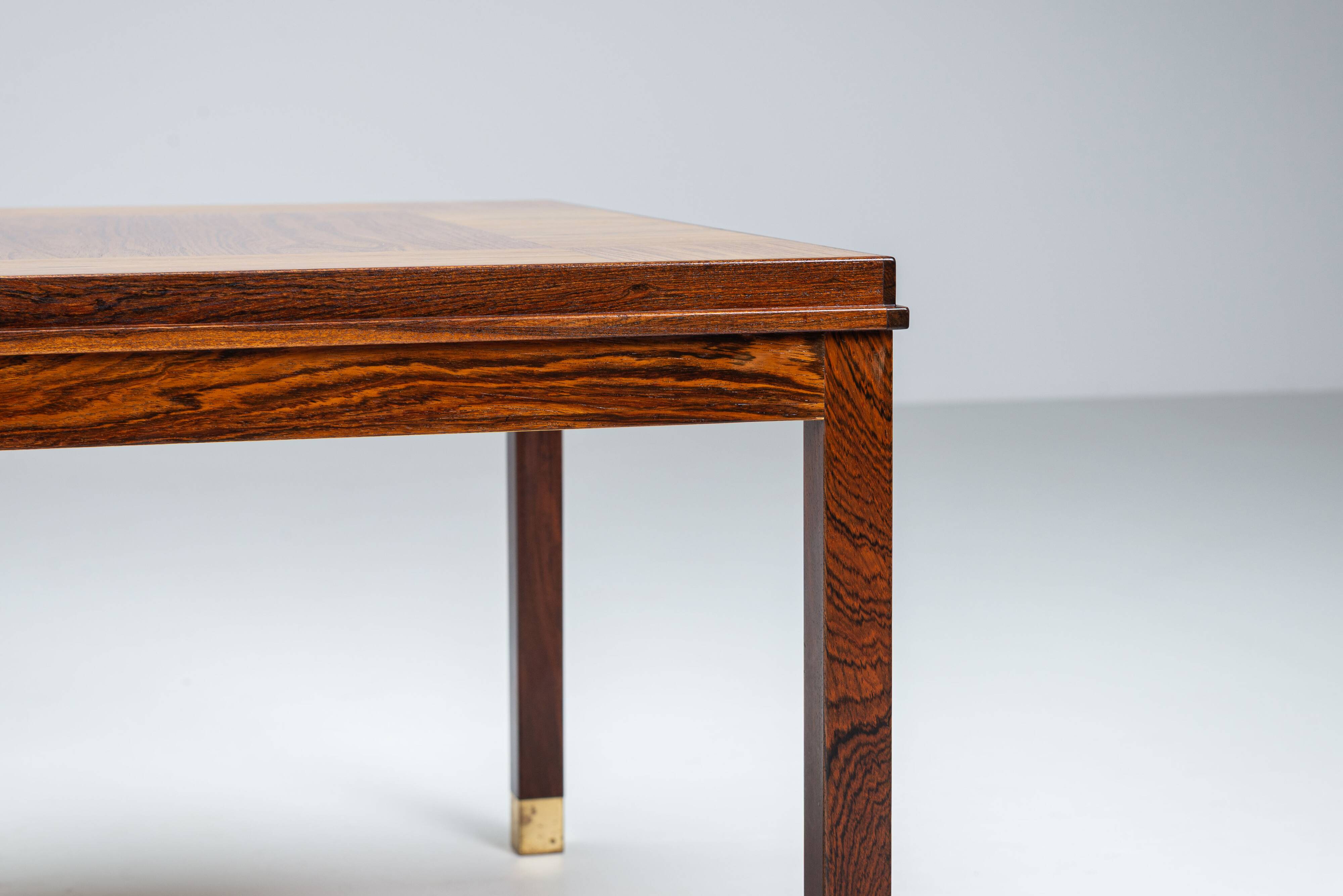 Table basse carrée en palissandre HMB Möbler Rörvik, Suède 1960