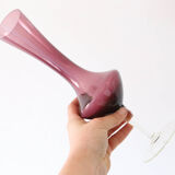 Vase in purple and transparent opaline, vintage