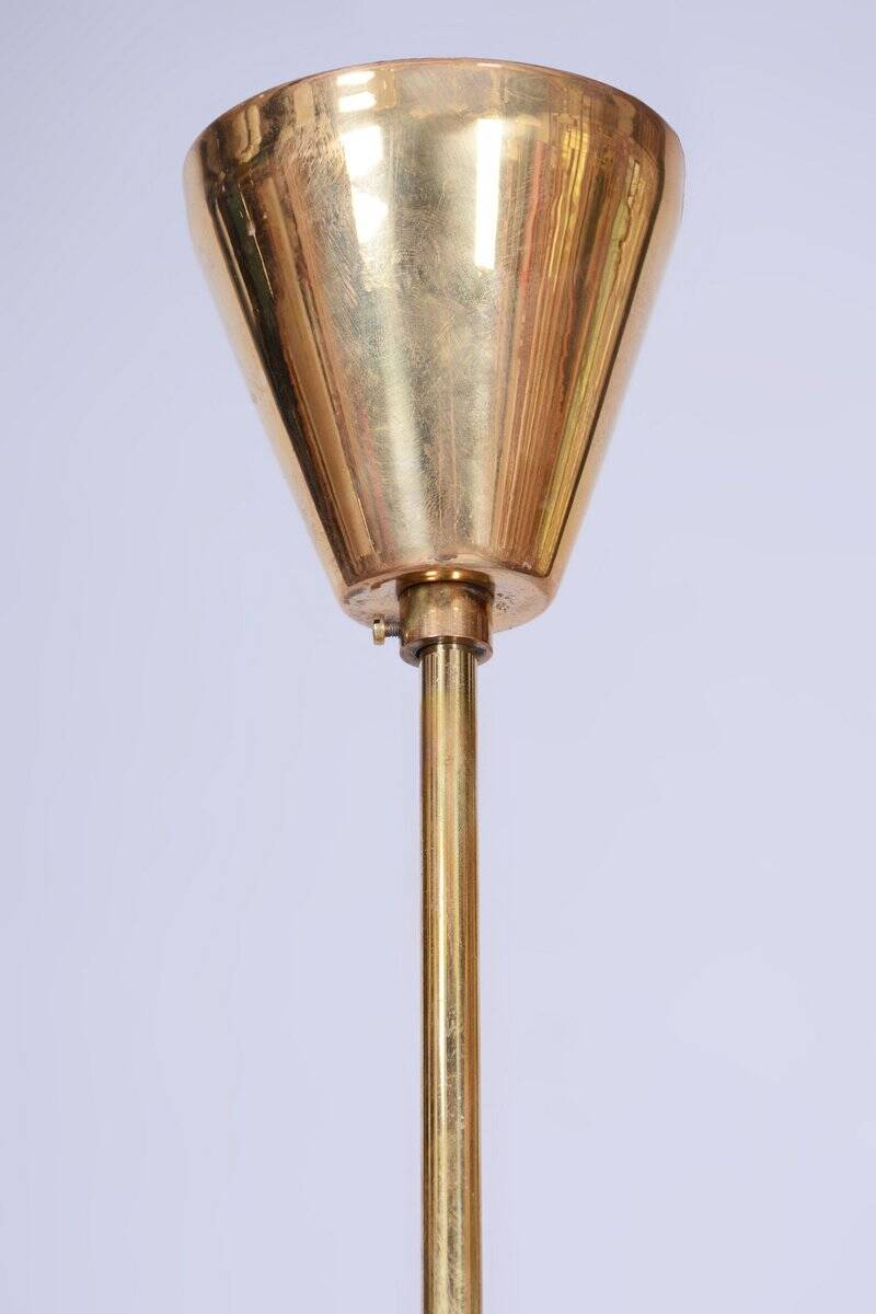 Mid-Century Chandelier in Brass and Glass by Kamenický Šenov, Czech, 1960s