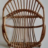 Children's armchair rattan shell, vintage 70s