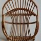 Children's armchair rattan shell, vintage 70s