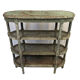 Louis XVI style console in grey/green lacquered wood