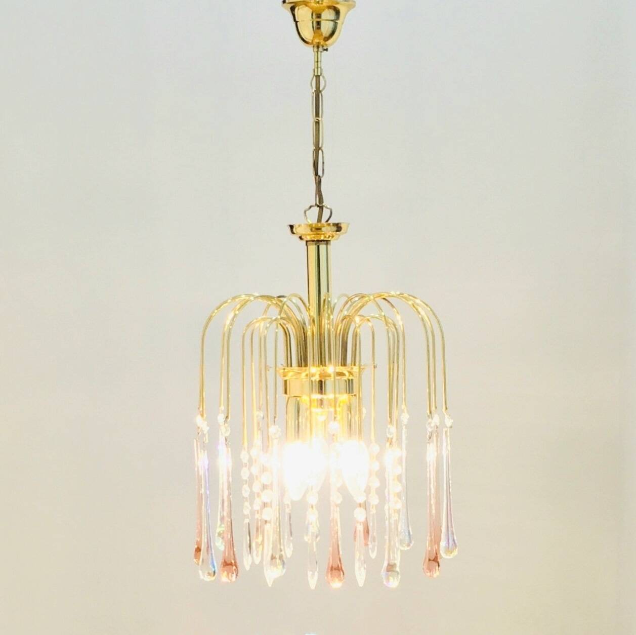 Murano Glass Teardrop Waterfall Chandelier, Italy, 1970s