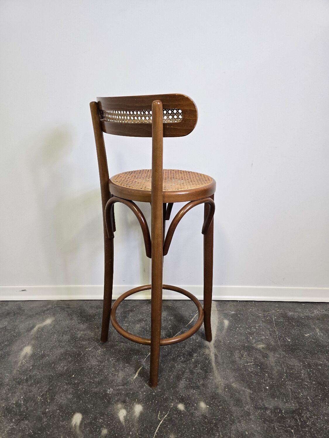 Bentwood Bar Stool with Cane Seat & Back