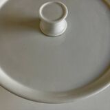 19th century XL office mounted plate, white earthenware display stand