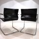 2 leather and chrome metal armchairs Matteo Grassi, 1970