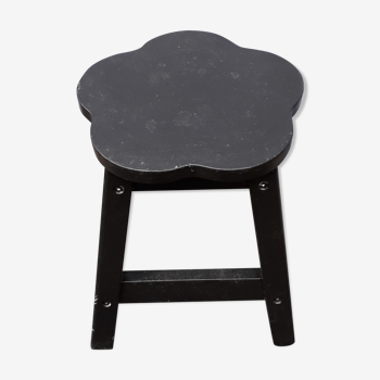Black wooden stool