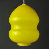 Yellow glass pendant lamp, Yugoslav mid-century, 1970s.