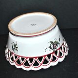 Openwork earthenware basket cup by Malicorne Emile Tessier