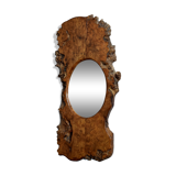 Brutalist burl mirror, 1970