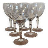 4 crystal wine glasses with stems