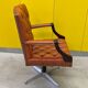 Vintage orange leather buttoned back gainsborough swivel desk chair from 1980