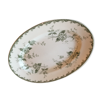 Oval dish in iron earth Saint Amand model Rosette 34 * 24