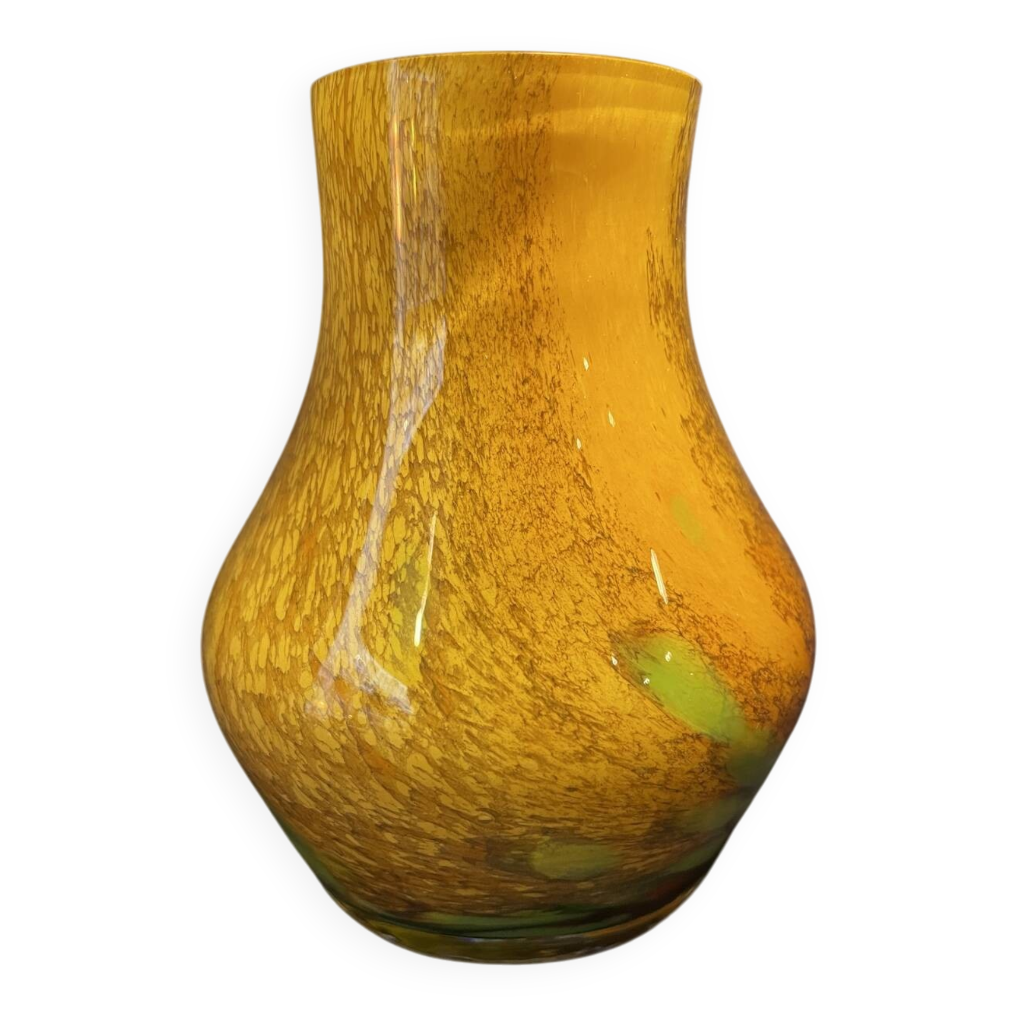 Small vase glass paste orange yellow and green wild flowers dried flowers
