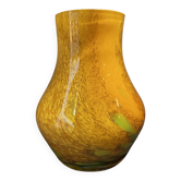 Small vase glass paste orange yellow and green wild flowers dried flowers