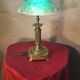 1930s bronze and brass desk lamp 39x22 superb glass lampshade elec ok