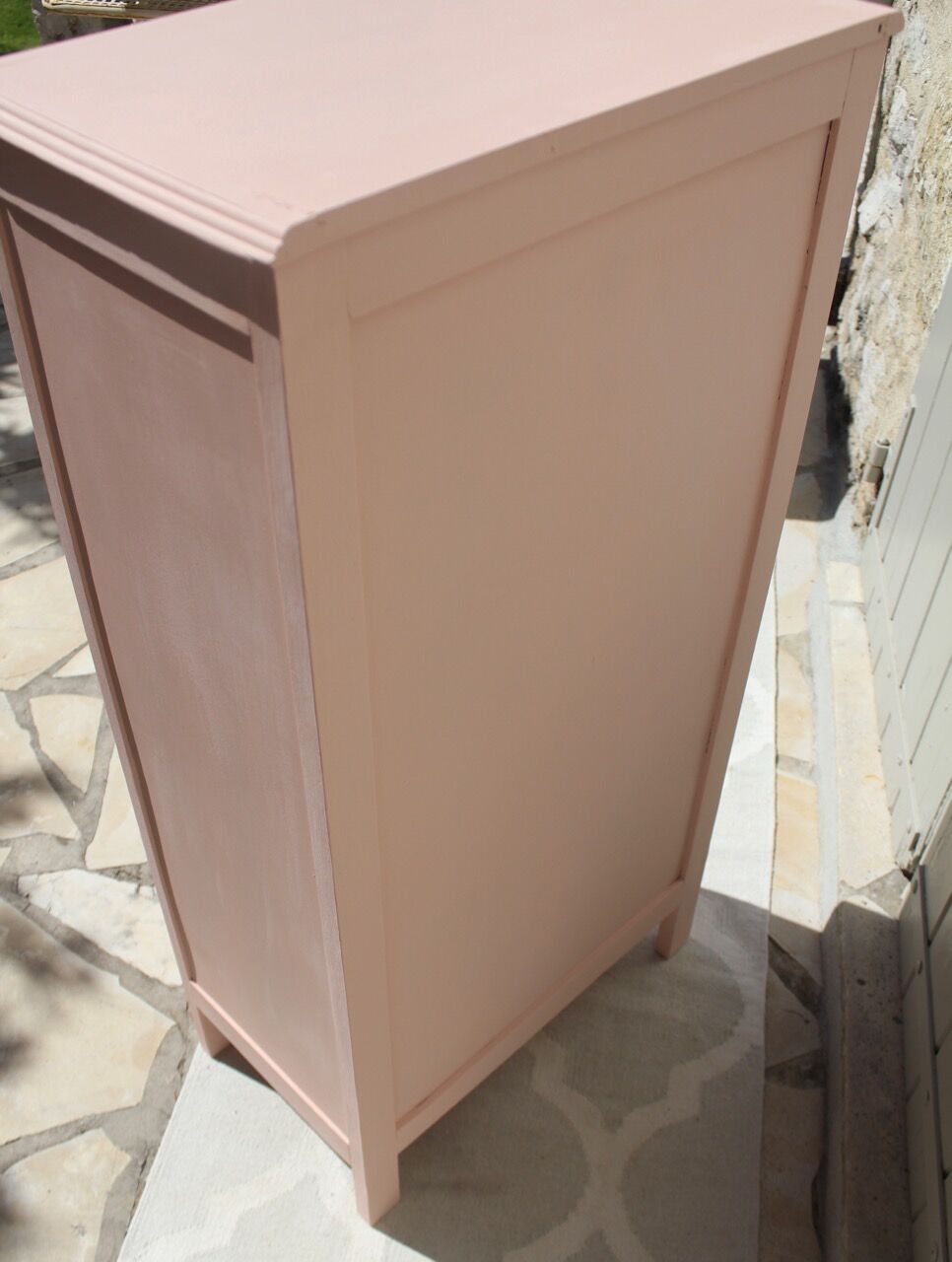 Chiffonnier rose poudré art déco