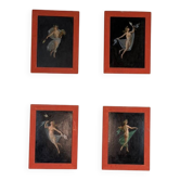 Sequence of 4 female allegories, oil on cardboard, after Tommaso Piroli (1752-1824)