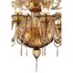 Lively Curls Murano Glass Chandelier in Dark Amber