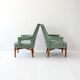 Pair of Vintage 1950s Scandinavian Mint Green Armchairs
