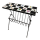 Table d'appoint, porte-revue en carreaux en céramique et fer N. Teplow, années 1950
