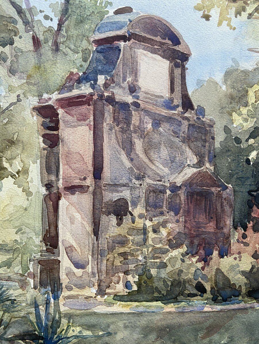 The Médicis Fountain, Luxembourg Garden, Two Signed Watercolours