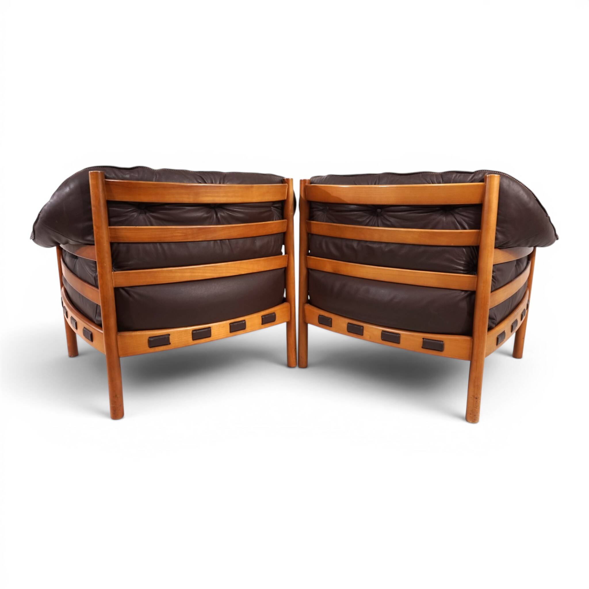 Pair of Coja Leather Lounge Chairs by Sven Ellekaer, 1960