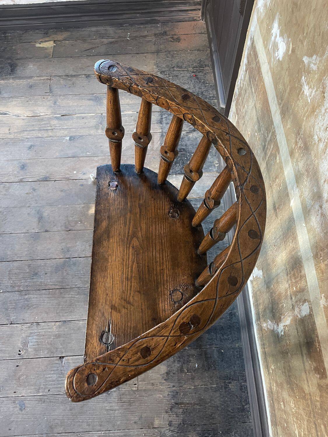 Circa Early 19th Century Century Welsh Vernacular Stick Back Hedge Chair