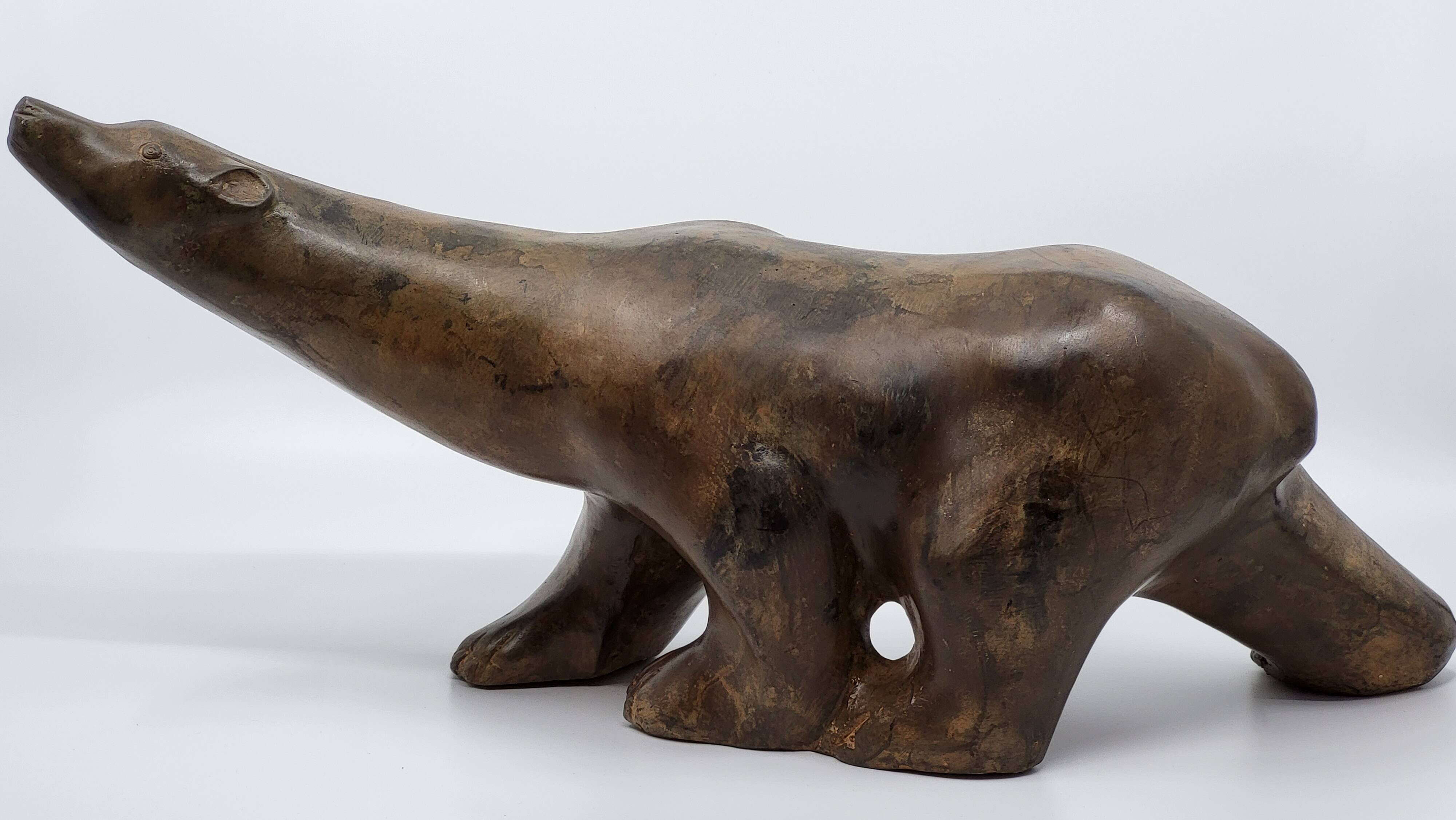 Polar Bear Sculpture by Pierre Chenet in bronze France Circa 2000