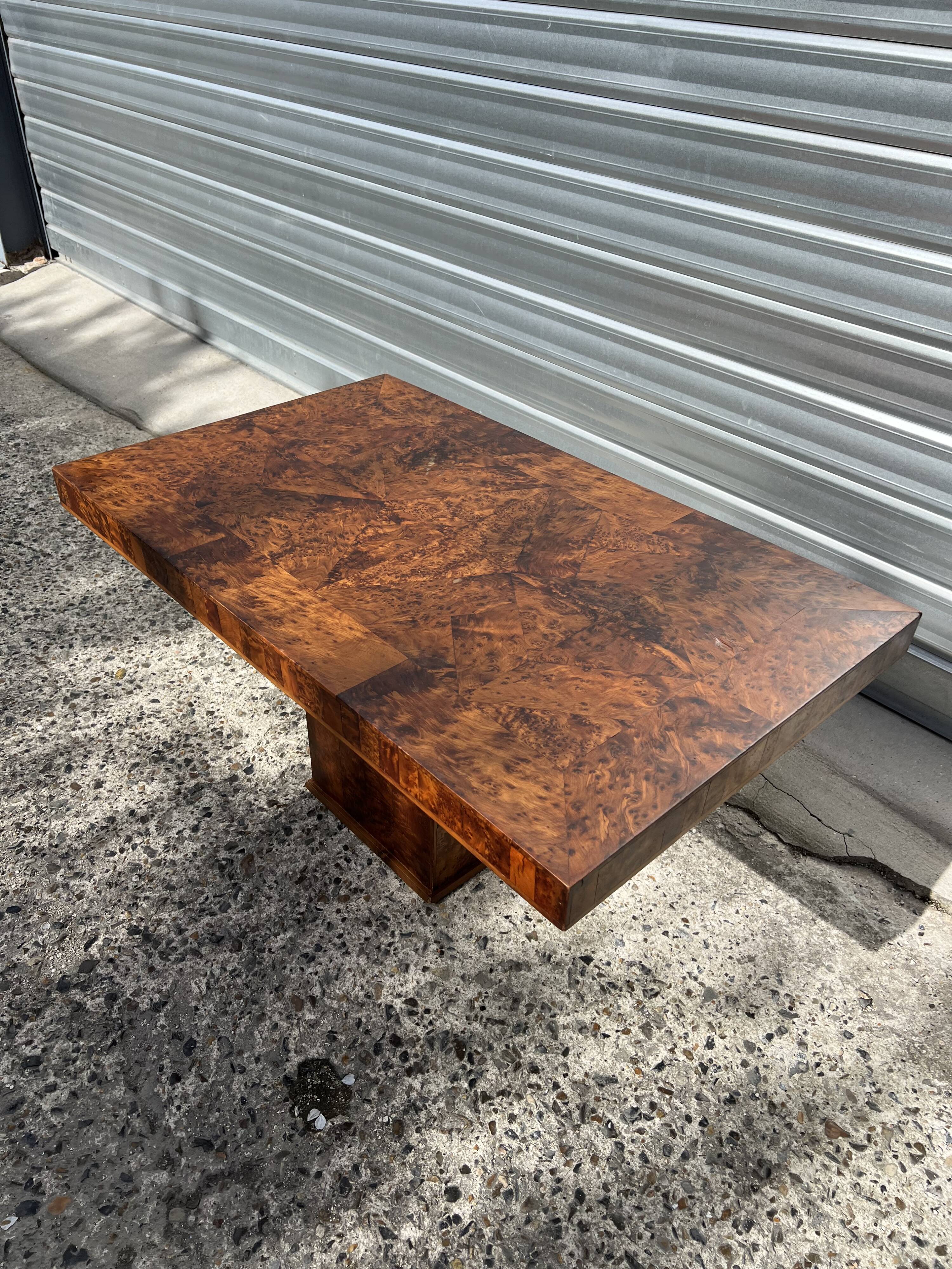 Vintage burl wood coffee table - 1970s