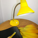Adjustable Desk Lamp in Yellow Painted Metal and Chrome-Plated Spiral Arm from TEP, 1970s