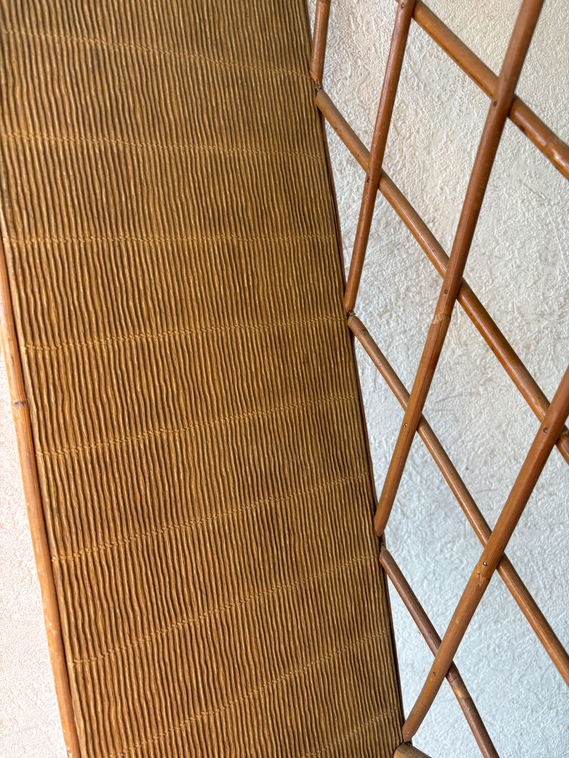 Vintage rattan wall shelf