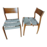 Paire de chaises vintage bois et corde havana