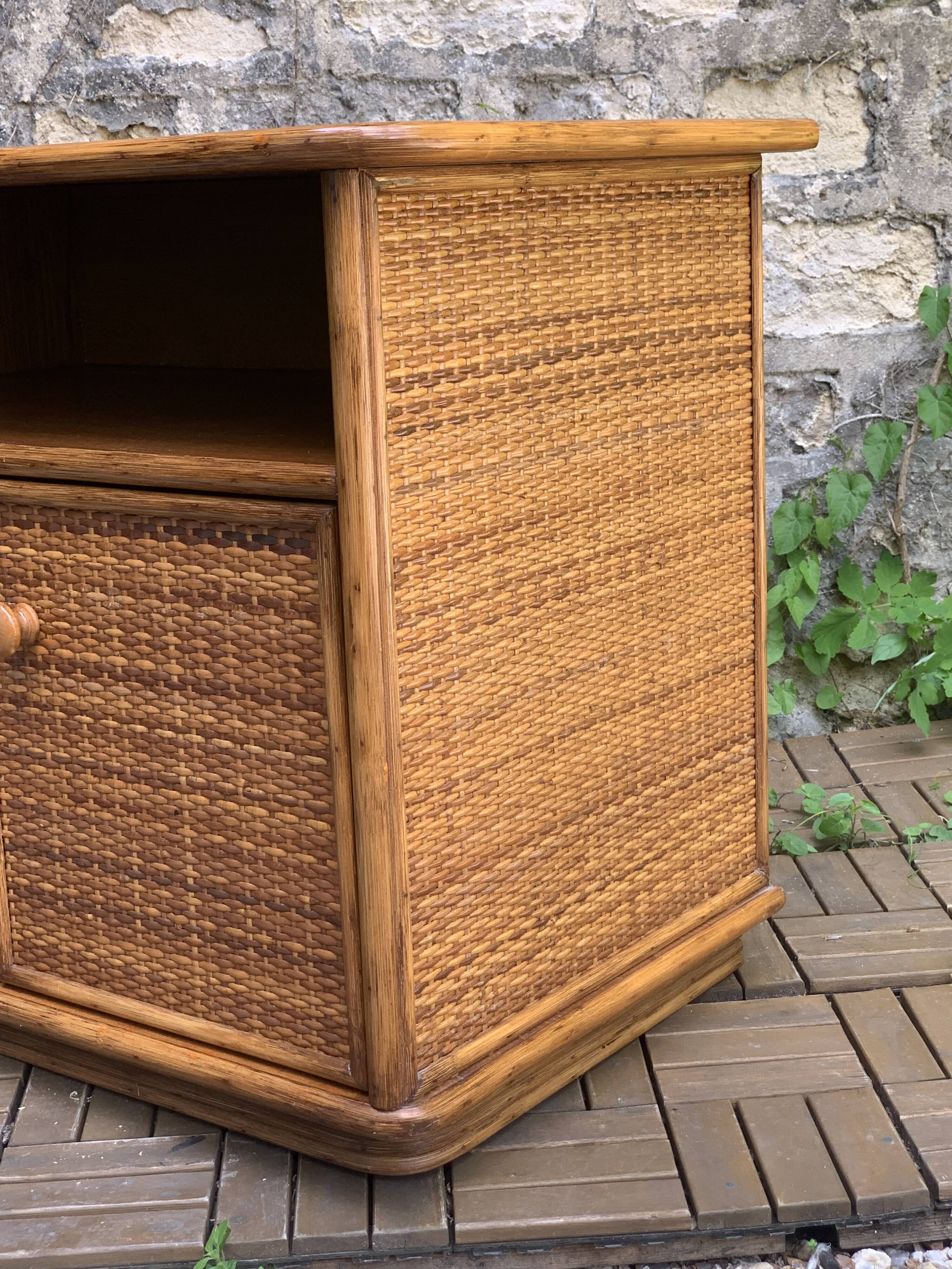 Oak rattan and woven wicker furniture 1980