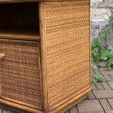 Oak rattan and woven wicker furniture 1980