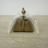 Vintage lucite and brass wall lamp ,1970s