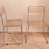 Pair of chairs chrome and scoubidou