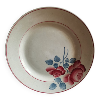 Vintage plate decor hand flower pattern H. B. C. M