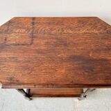 Table d'appoint ancienne en bois à 2 niveaux