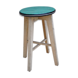 Wood stool vintage formica