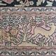 Tapis en soie Qom (soie sur coton) scène de chasse Cachemire 1950s
