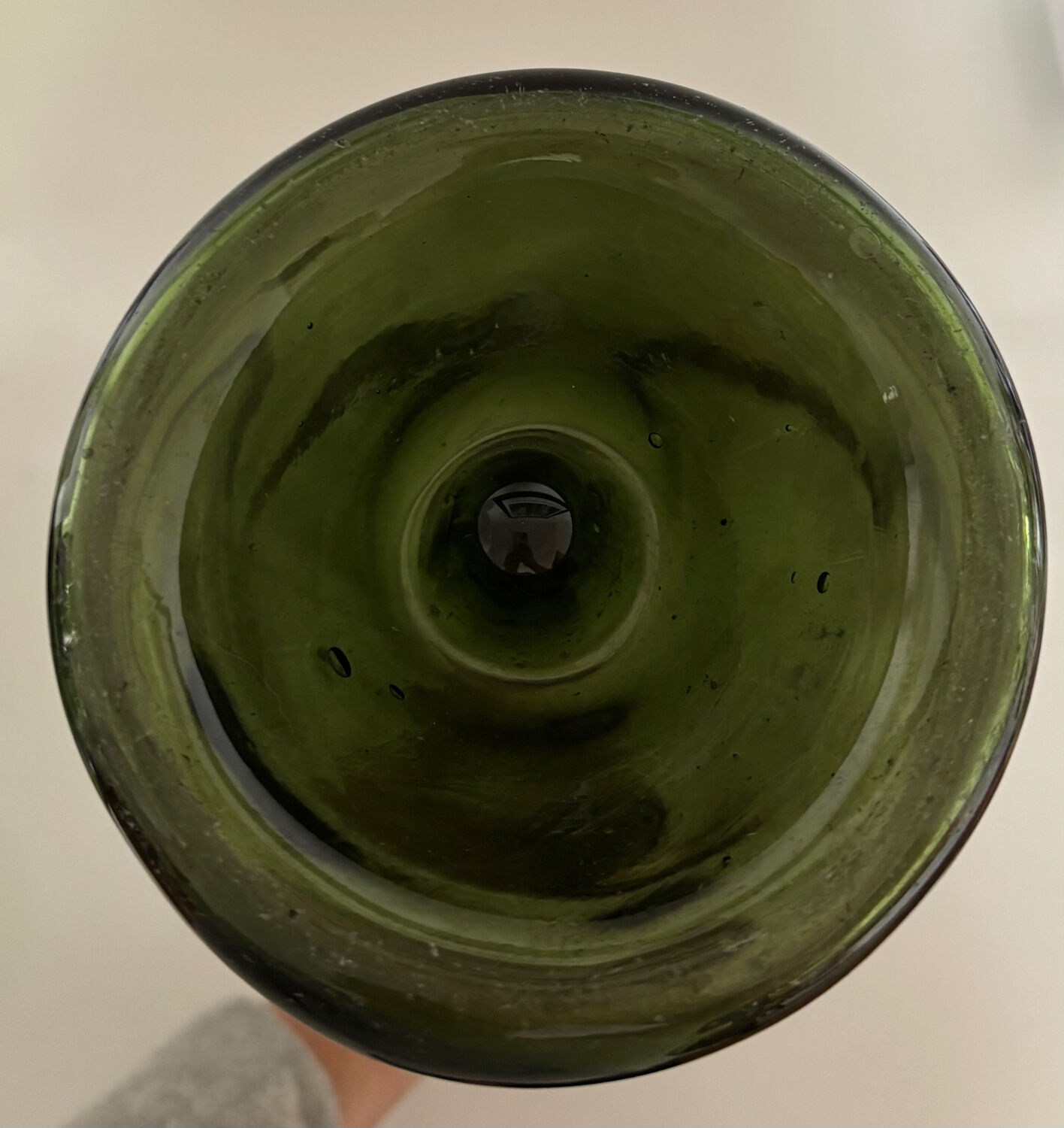 Pair of large antique blown glass bottles