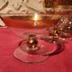 1930s footed glass service with gilding, including champagne flutes.