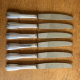 6 silver metal knives