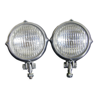 Pair of vintage headlights