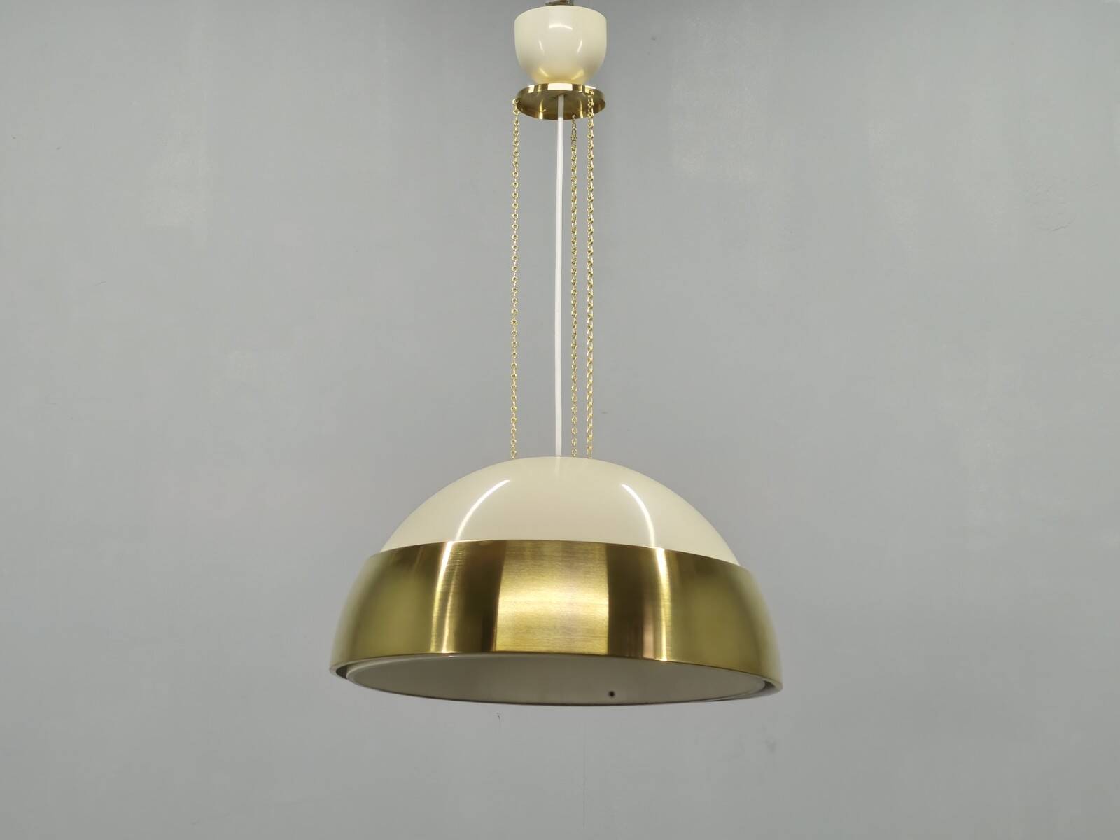 1970s Brass and Lacquered Metal Pendant, Czechoslovakia