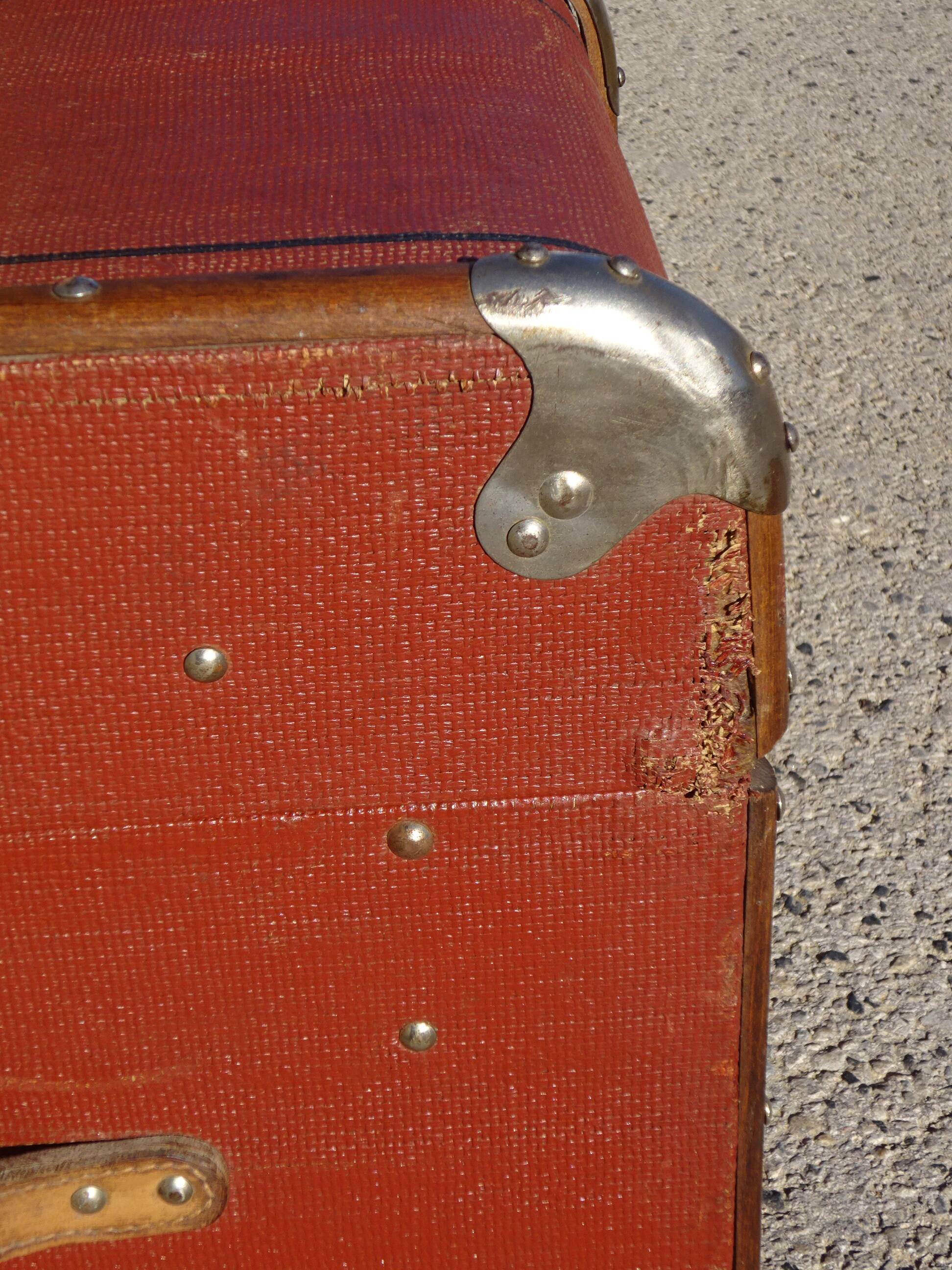 Old curved travel trunk