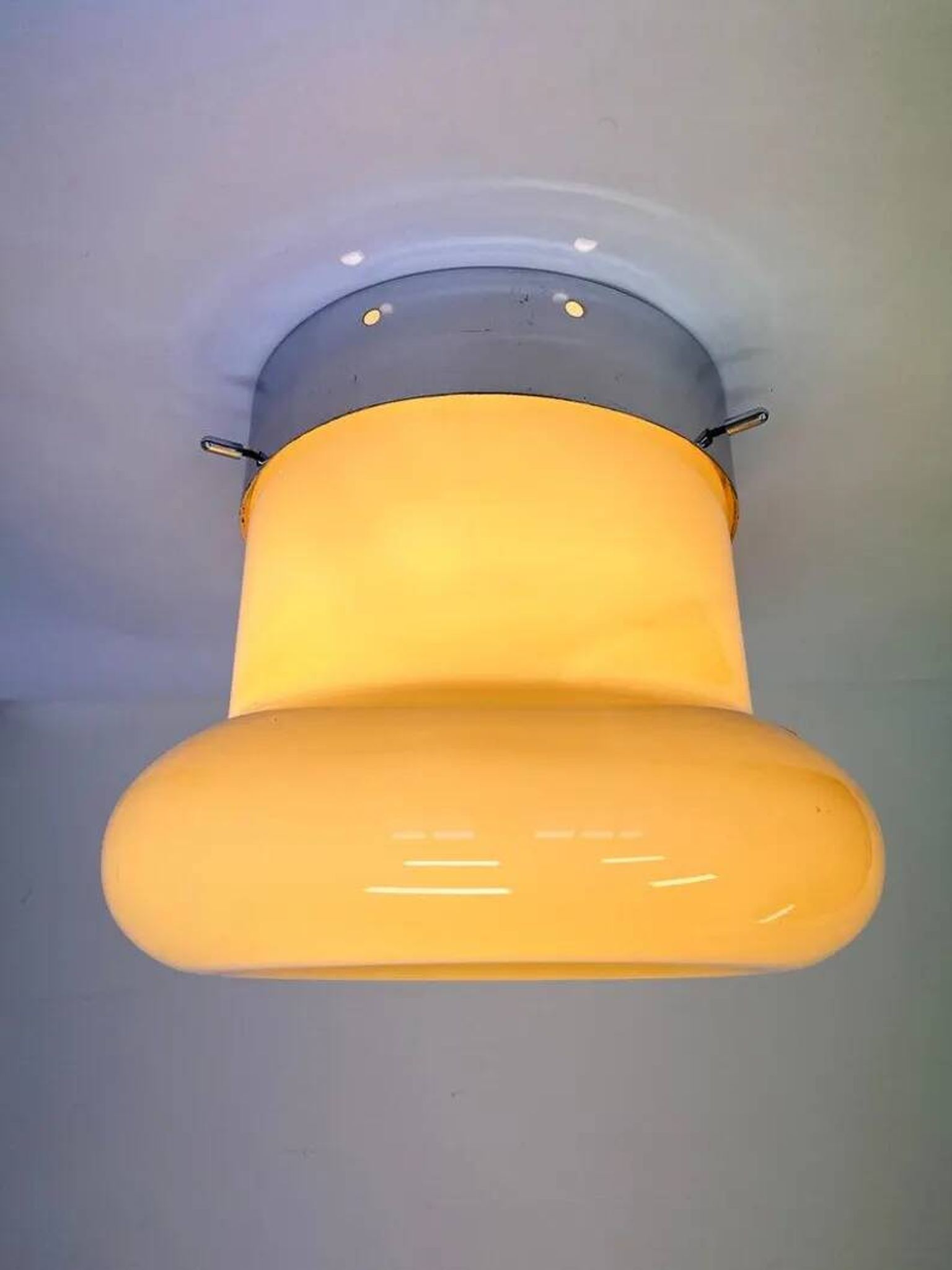 XXL Midcentury Hotel Design Ceiling Lamp, Flushmount, 1970s - Czechoslovakia
