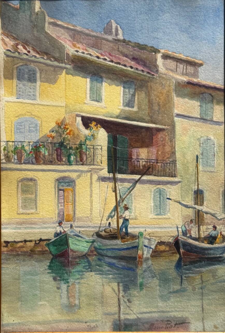 Old painting, Marine, signed Marie (1880-1977)